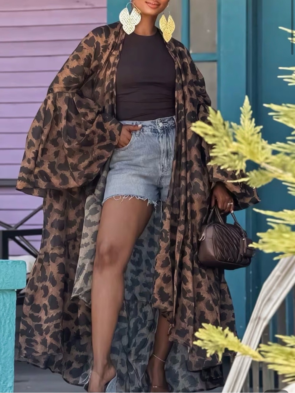 Leopard Oversized Flowy Cardigan